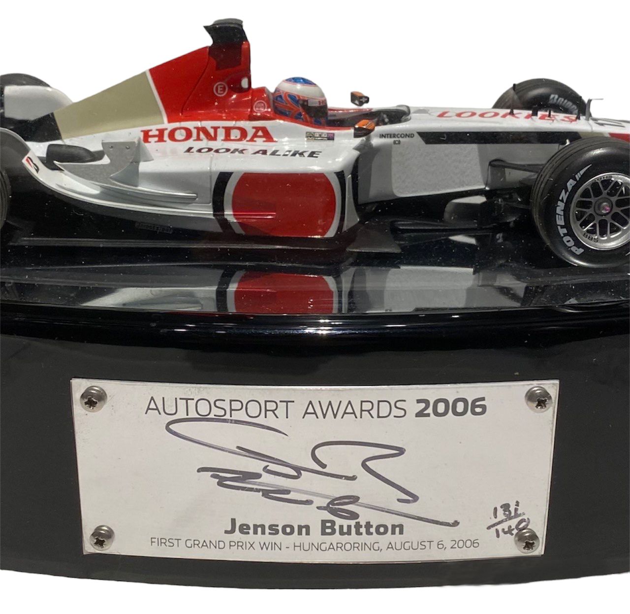 Jenson Button signed Honda RA106 1.18th Scale Model